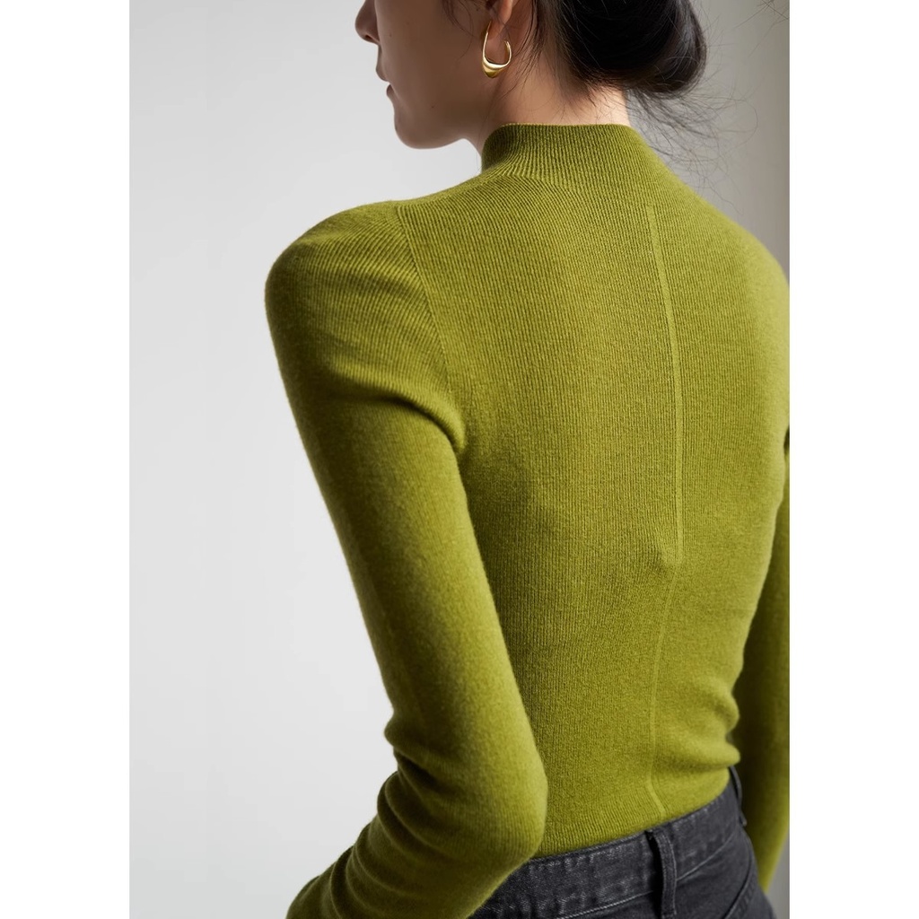 Ss Studio Seamless One-Piece Work Clothing Elegant Half Turtleneck Wool Knitwear Women's Autumn Bottoming Top